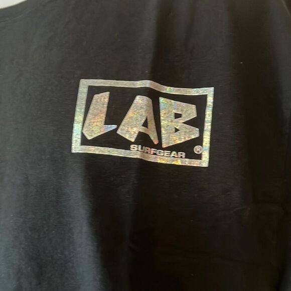 Life’s a Beach Black Holographic Logo T-shirt Sz L - Picture 2 of 5